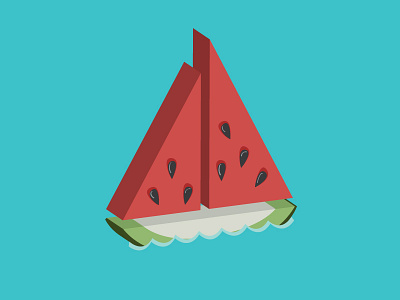 Water Sail 3d illustration visual analogy