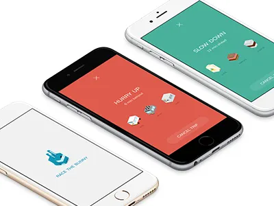 Race the bunny app design ios iphone mobile phone ui ux