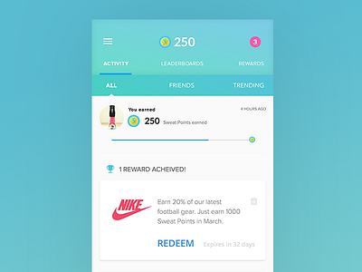 Activity Feed, work in progress consumer health healthcare mobile