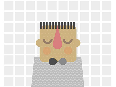 That nose cute face flat graphic hair illustration man nose portrait vector