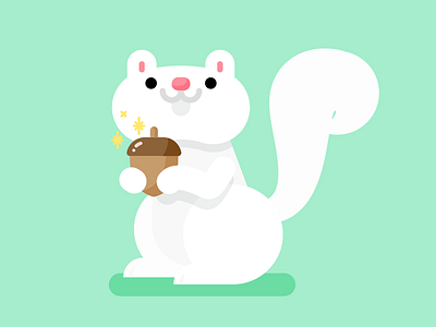 Trinity Bellwoods White Squirrel acorn albino icon illustration squirrel toronto trinity bellwoods trinity bellwoods park vector white squirrel