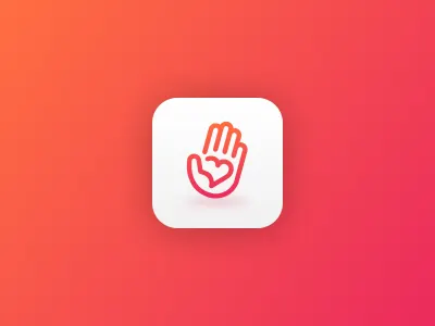 Heeey ✋ android app brand hand icon ios logo logotype