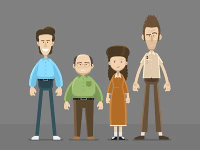 Seinfeld Character Designs character design cosmo kramer elaine benes george costanza jerry seinfeld seinfeld vector