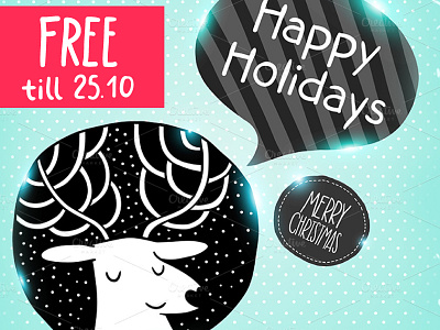 Free Deer illustration till christmas decoration deer doodle download elements free freebie illustration