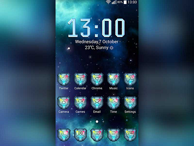 Galaxy Theme blue concept design galaxy launcher photoshop theme