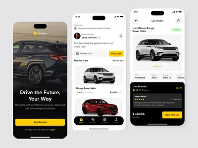 Car Rental App booking app car car booking app car rental car rental app design drive interface mobiile application mobile app design mobileapp modern product design rental app rental car reservation ui ui design uiux ux