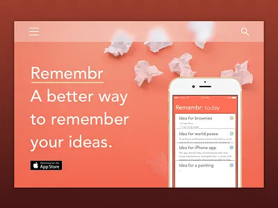 Landing Page, above the fold app dailyui landing page pink splash