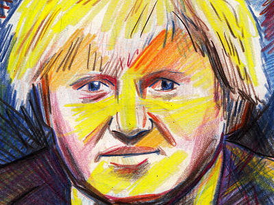 Boris Johnson Portrait art artist design drawing illustration pencil photoshop portrait sketchbook sketching type watercolour