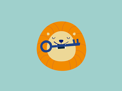 Lion and a key lion
