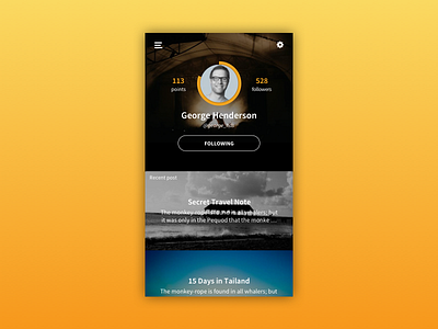 Dailyui 006 User profile 006 dailyui ios profile ui user