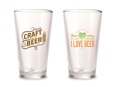 Pour Folk Pints 4 beer craft heart hops novelty pint sew thread wheat