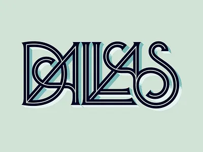 Dallas dallas lettering shadow texas type typography