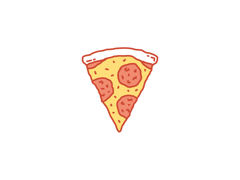 39. Pulse's recipe cheese fast food hand illustration logo pepperoni pizza pulse simple slice stroke