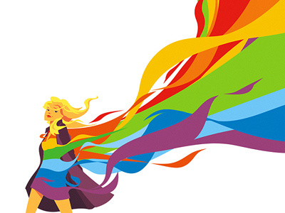 Spring color colors girl illustration rainbow spring vector vectorillustration