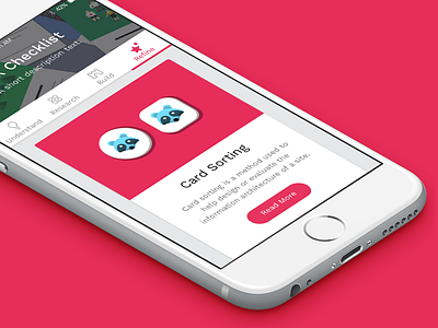UX Checklist card flat icon ios9 iphone learn read red research tab ui ux