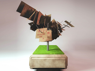 Paper Tree 3d art cinema4d enviroment graphics nature tree waste