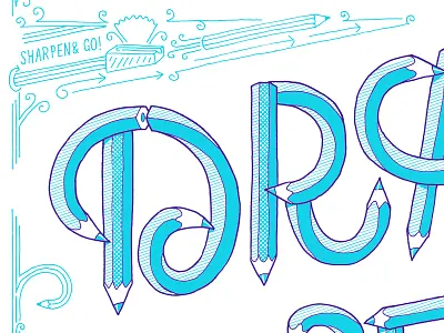 Hand-drawn lettering illustration lettering pencil