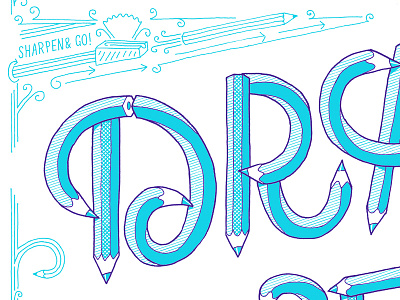 Hand-drawn lettering illustration lettering pencil