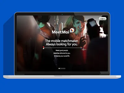 Meetmoi - Website Series desktop login meetmoi splashpage webdesign
