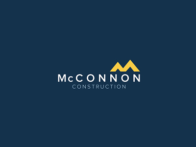 McConnon Construction blue brand branding construction logo yellow