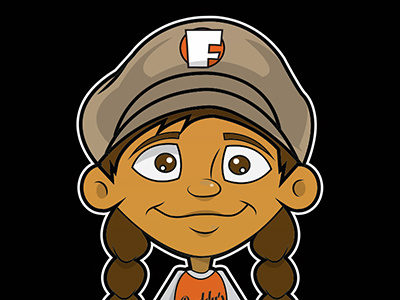 Fabby cartoon character design fabby girl vector