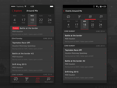 Tracktivity Events android app apple ios ios9 iphone mobile racing