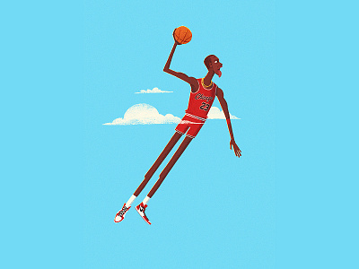 His Airness basketball character clouds illustration jordan nba nike