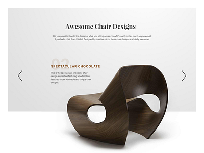 Landing Page (above the fold) 003 chair dailyui landing page