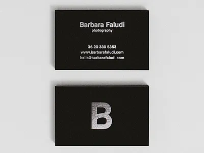 Barbara Faludi Photography Card black branding business card card foil photography silver white