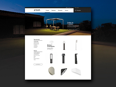 lowatt Diplom work header homepage lighting luxury night onlineshop webdesign