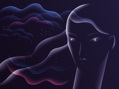 more glowy experiments face glow nebula sky space stars