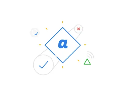 ABC alphabet check gear illustrator loading outline shape