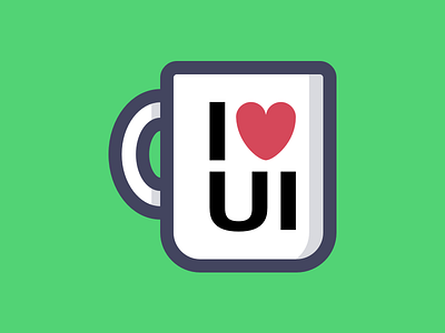 I Love UI coffee cup logo love mug user interface