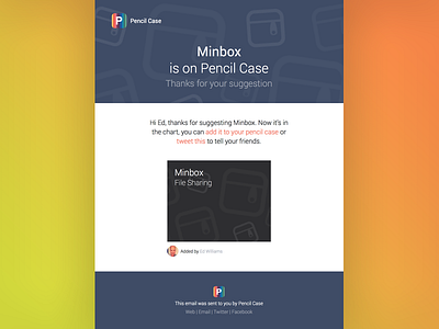 Pencil Case Email Notifications email notification pencil case transaction