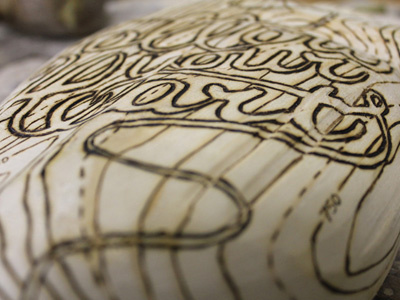 Follow your heart typography woodcarving