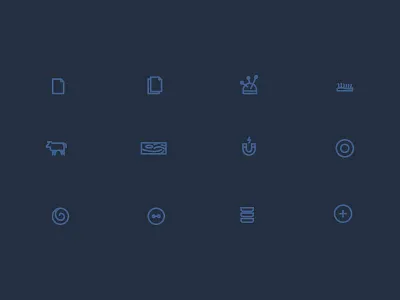 Fabric Choice Icons cow fabric icon set icons illustration leather magnet paper