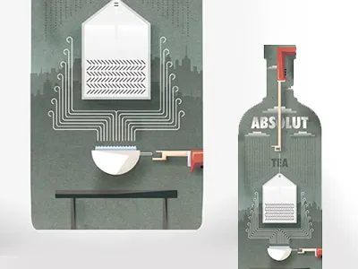 Absolut Tea illustration landscape minimal packaging tea texture vodka water