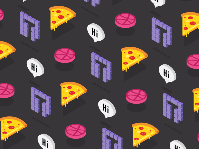 Tendigi <3 Dribbble 3d debut first shot gif glide hover illustration invite loop pizza shadow vector