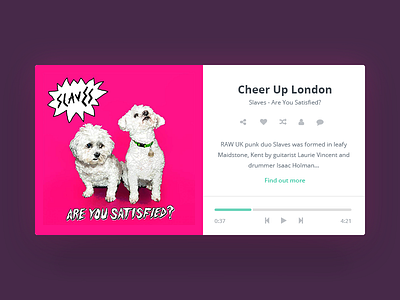 005 - Music Player 100dayui clean music pink player slaves ui