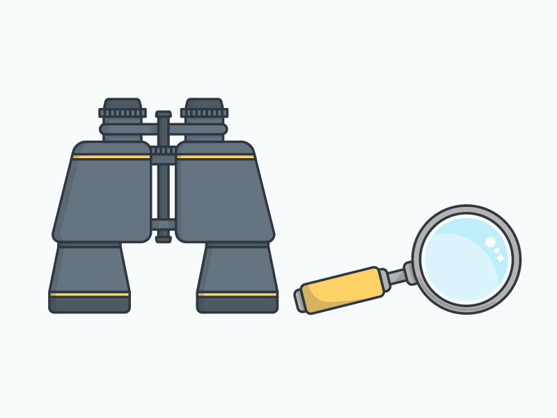 Binoculars & Magnifying Glass binocular explore flat glass illustrator magnify magnifying search