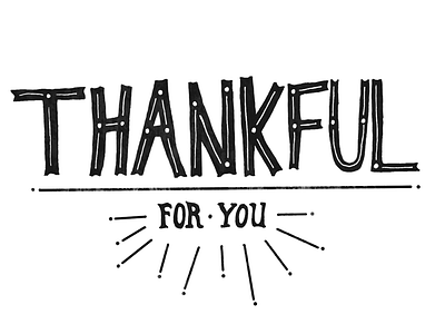 Thankful hand lettering type typography