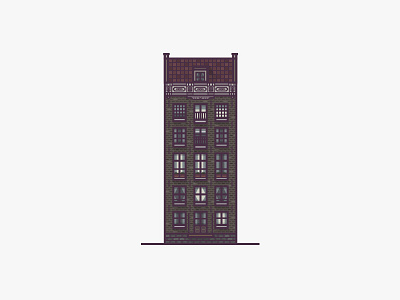 Amsterdam House amsterdam architecture bricks building flat house illustration linework simple small vector windows