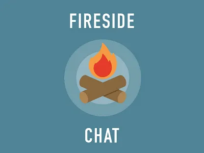 Fireside Chat chat fire flame flat illustration log vector