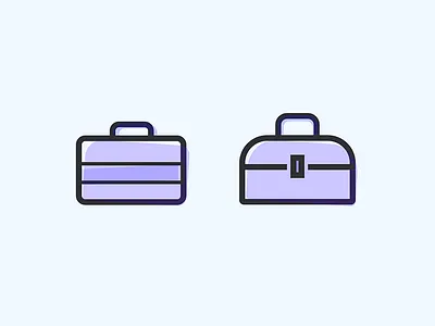 Suitcases set css icon purple suitcase