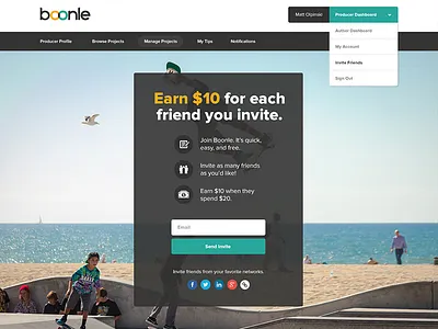 Referral Program design interface invite program referral signup ui ux website