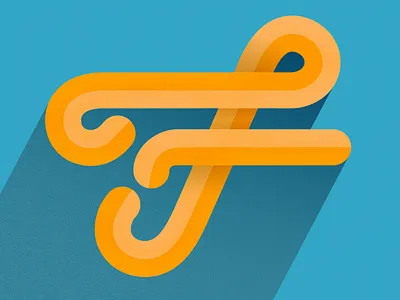 Letter "F" colours f illustration letter shadow typo typography