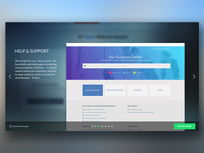 Welcome Tour Social Mosiac admin css designer freelance front end help html5 javascript tour ui ux web deisng