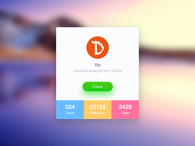 Personal information UI KIT colors dribbble follows kit likes name ps shots ui user