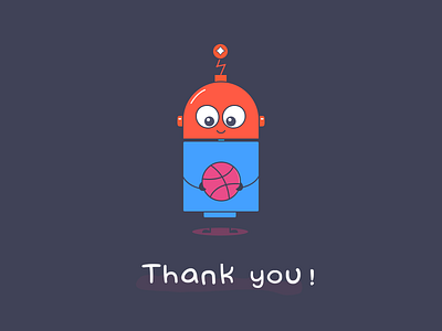 Hello,dribbble! debut flat illustration robot