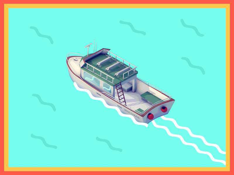Maine Mail Boat 2d 3d boat design motion motion design motion graphics vacation water